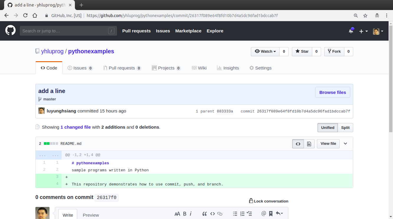 The website of github shows the change.